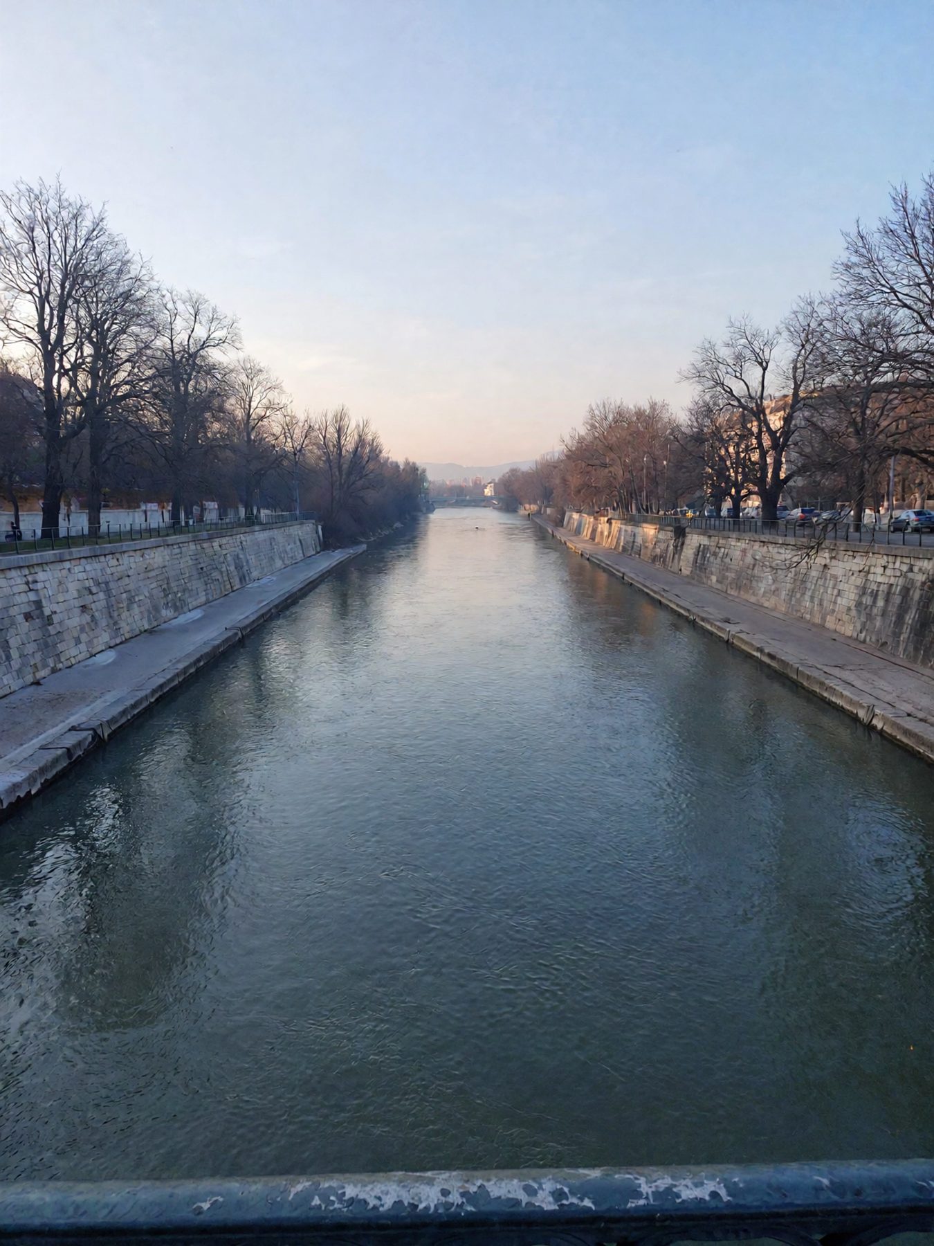 The Danube canal in Vienna at first light